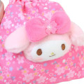 Japan Sanrio Plush-Drawstring Pouch - My Melody / Sakura Kimono / Pink - 3