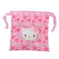 Japan Sanrio Plush Drawstring Pouch - Hello Kitty : Sakura Kimono Pink - 1