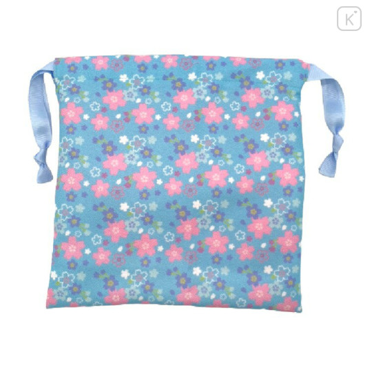 Japan Sanrio Plush Drawstring Pouch - Cinnamoroll : Sakura Kimono Blue - 2