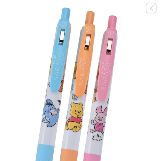 Japan Disney Store Sarasa Clip Gel Pen Set - Pooh & Friends / Illustrated by Lommy - 3