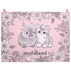 Japan Mofusand Fabric Poster - Cat / Bunny Flora Pink