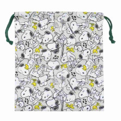 Japan Peanuts Drawstring Bag (L) - Snoopy / Light Grey Daily