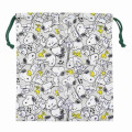 Japan Peanuts Drawstring Bag (L) - Snoopy : Light Grey Daily - 1