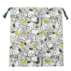 Japan Peanuts Drawstring Bag (M) - Snoopy / Light Grey Daily