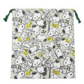 Japan Peanuts Drawstring Bag (M) - Snoopy / Light Grey Daily - 1