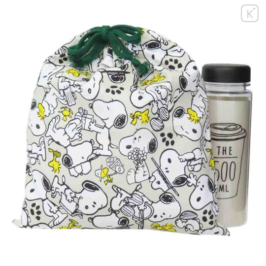 Japan Peanuts Drawstring Bag (M) - Snoopy / Light Grey Daily - 2