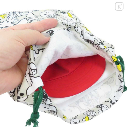 Japan Peanuts Drawstring Bag (M) - Snoopy / Light Grey Daily - 3