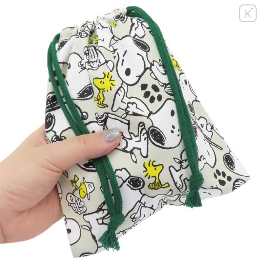 Japan Peanuts Drawstring Bag (S) - Snoopy / Light Grey Daily - 2