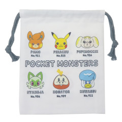 Japan Pokemon Drawstring Bag - Pikachu / White & Grey