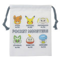 Japan Pokemon Drawstring Bag - Pikachu / White & Grey - 1