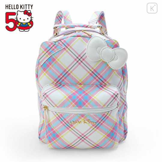 Japan Sanrio Original Backpack - Hello Kitty : Tartan 50th Anniversary - 1
