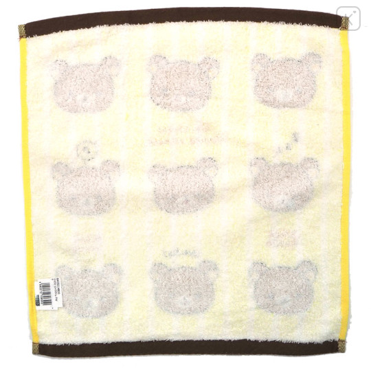 Japan San-X Jacquard Towel Handkerchief - Rilakkuma / Face / Yellow - 3