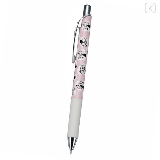 Japan Disney Store EnerGel Gel Ballpoint Pen - Minnie Mouse / Faces Pale Pink - 1