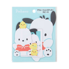 Japan Sanrio Original Decoration Sticker 3pcs Set - Pochacco