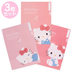 Japan Sanrio Original Clear File 3pcs Set - Hello Kitty