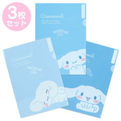 Japan Sanrio Original Clear File 3pcs Set - Cinnamoroll