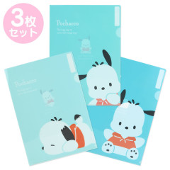 Japan Sanrio Original Clear File 3pcs Set - Pochacco