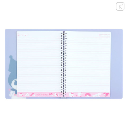 Japan Sanrio Original B5 26 Hole Binder & Loose Leaf Paper - Kuromi - 3