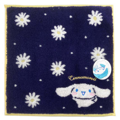 Japan Sanrio Jacquard Towel Handkerchief - Cinnamoroll / Chamomile Navy
