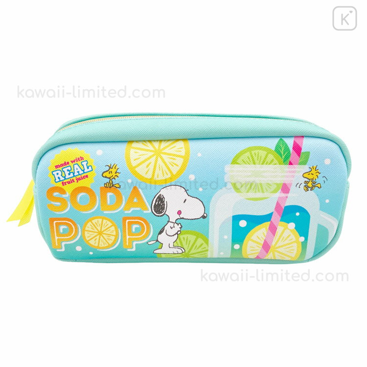 Japan Peanuts Pencil Case Pouch Snoopy / Lemon Soda Kawaii Limited
