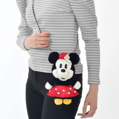 Japan Disney Store Plush Pochette Shoulder Bag - Minnie Mouse / Retro