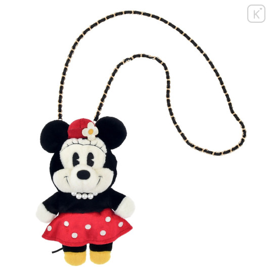 Japan Disney Store Plush Pochette Shoulder Bag - Minnie Mouse / Retro - 2