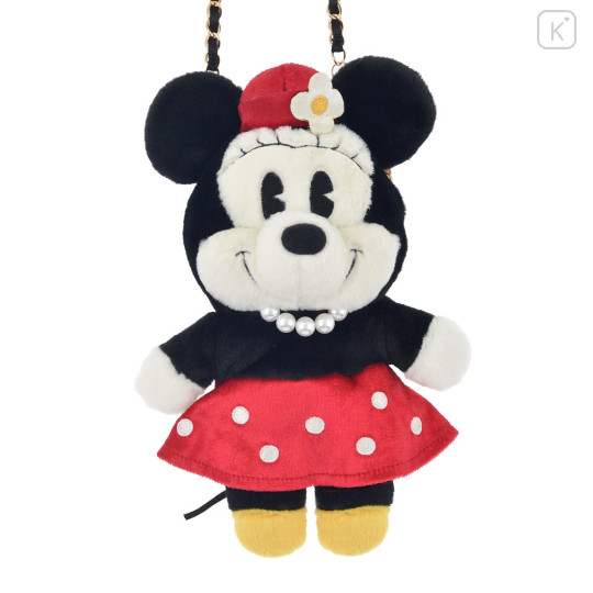 Japan Disney Store Plush Pochette Shoulder Bag - Minnie Mouse / Retro - 4