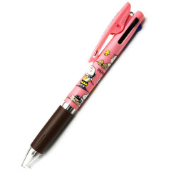 Japan Peanuts Jetstream 3 Color Multi Ball Pen - Snoopy & Friends / Pink
