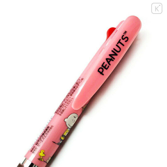 Japan Peanuts Jetstream 3 Color Multi Ball Pen - Snoopy & Friends / Pink - 2