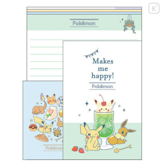 Japan Pokemon Letter Envelope Volume Set - Snack Time / Makes Me Happy - 1