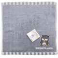 Japan Sanrio Jacquard Embroidered Towel Handkerchief - Bad Badtz-maru / Grey - 1