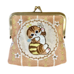 Japan Mofusand Embroidery Mini Pouch - Cat / Bee