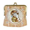 Japan Mofusand Embroidery Mini Pouch - Cat / Bee - 1