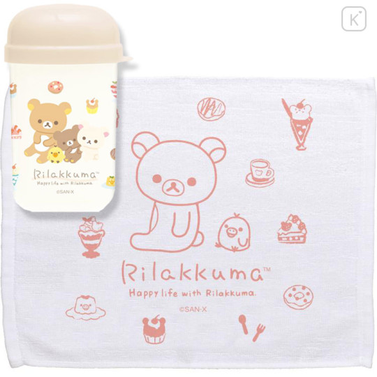 Japan San-X Towel with Case - Rilakkuma / Sweets - 1