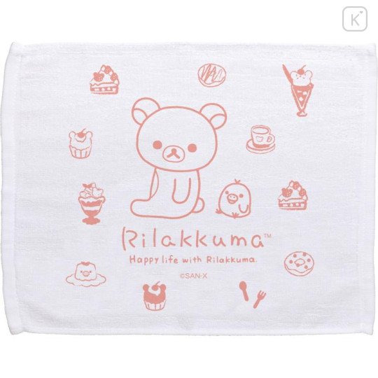 Japan San-X Towel with Case - Rilakkuma / Sweets - 3