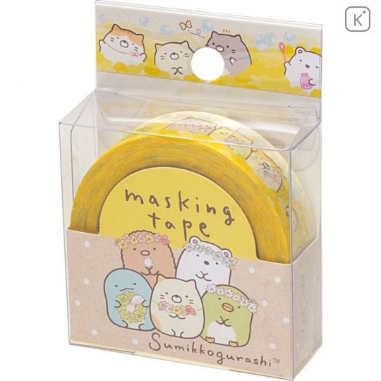 Japan San-X Washi Paper Masking Tape - Sumikko Gurashi Yellow - 1