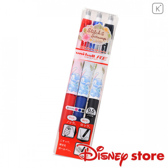 Japan Disney Uni-ball R:E Erasable 0.5mm Gel Pen 3pcs - Stitch & Scrump - 1