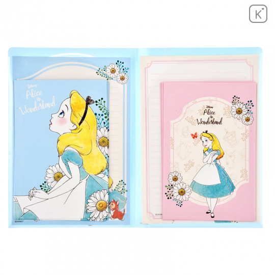 Japan Disney Store Letter Envelope Set with File - Alice in Wonderland & Cheshire Cat - 2