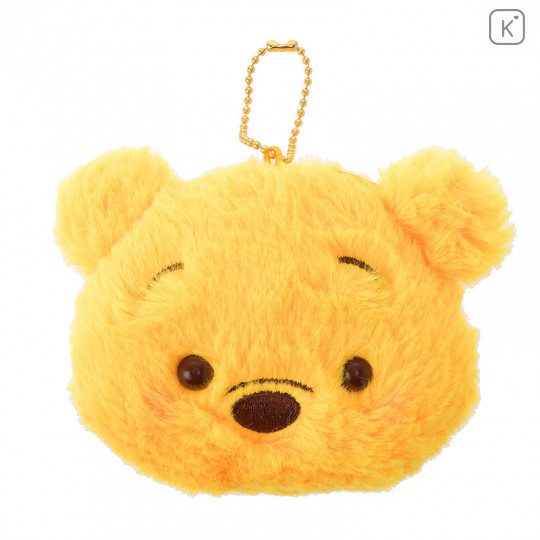 Japan Disney Store Mini Fluffy Coin Purse Ball Chain - Winnie the Pooh - 1