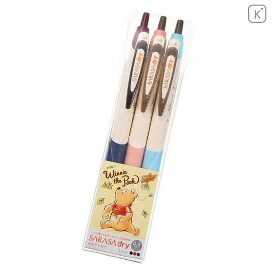 Japan Disney Store Sarasa Clip Gel Pen 3pcs Set - Winnie the Pooh - 2