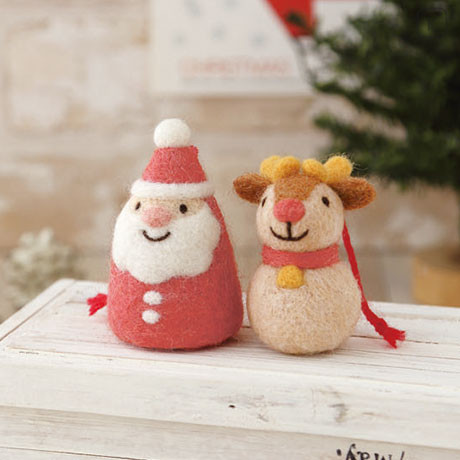 Japan Hamanaka Wool Needle Felting Kit - Christmas Santa & Reindeer - 2