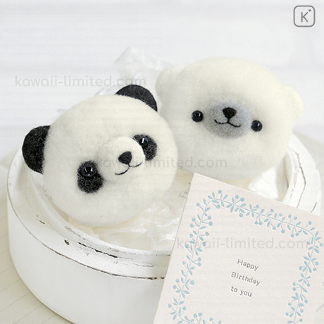 Japan Hamanaka Aclaine Pom Craft Kit Panda White Bear | Kawaii Limited