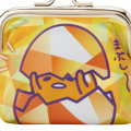 Japan Sanrio Gudetama Keychain Coin Purse - Iridescent Orange - 4