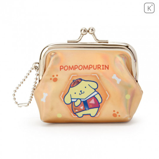 Japan Sanrio Pompompurin Keychain Coin Purse - Iridescent Orange - 2