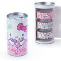 Japan Sanrio Washi Masking Tape 3 Rolls Set Can - Hello Kitty - 1