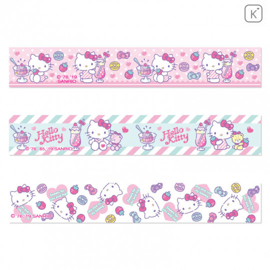 Japan Sanrio Washi Masking Tape 3 Rolls Set Can - Hello Kitty - 4