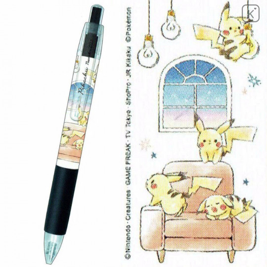 Japan Pokemon Ball Pen - Pikachu number025 Room Star Night Black - 3