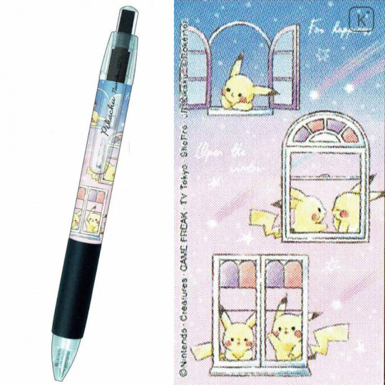 Japan Pokemon Ball Pen - Pikachu number025 Window Star Night Black - 1