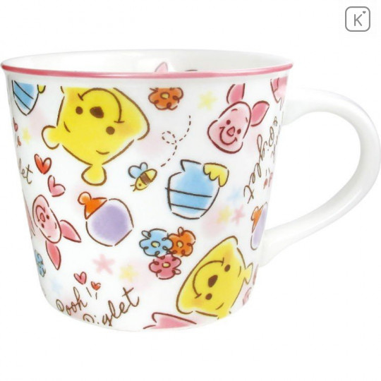 Japan Disney Ceramic Mug - Winnie the Pooh & Piglet with Gift Box Set - 1