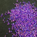 Iridescent Pastel Glass Clear Bead Ball - Purple - 1